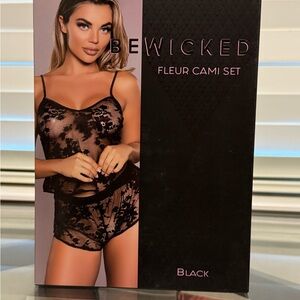 BeWicked Black Lace Chemise Set